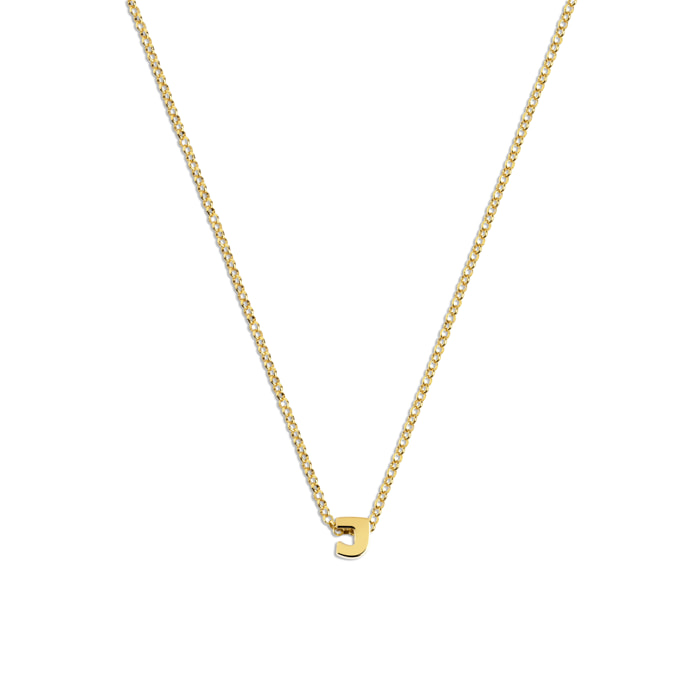 Collar Personalizado Single Letter Plata Baño Oro
