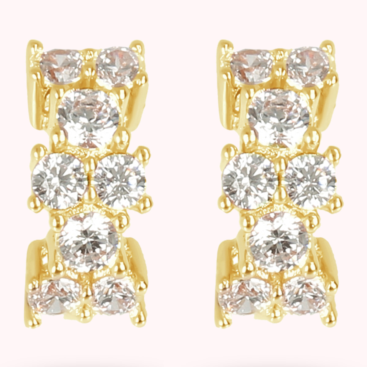 Orecchini a Cerchio Golden con Cubic Zirconia