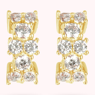 Orecchini a Cerchio Golden con Cubic Zirconia