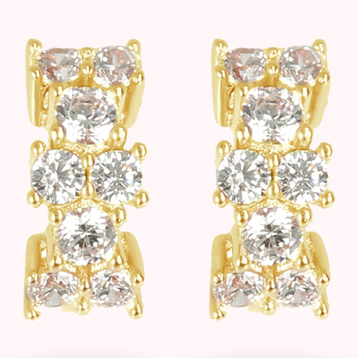 Orecchini a Cerchio Golden con Cubic Zirconia