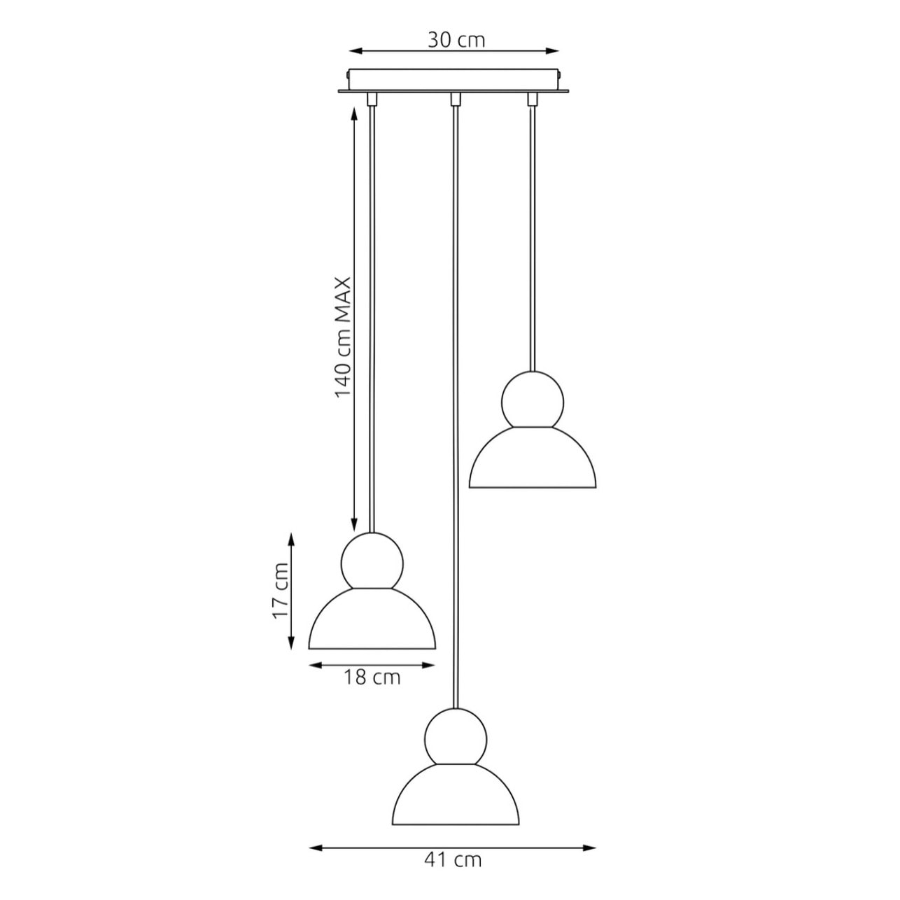 Lampada a sospensione KAKI in acciaio mokka e legno naturale