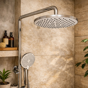Columna de Ducha | Cromada | con Grifo | Monomando | Altura Ajustable | Alday