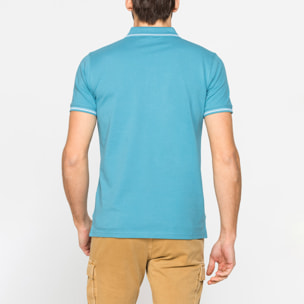 POLO IN PIQUET DI COTONE CON TIPPING A CONTRASTO