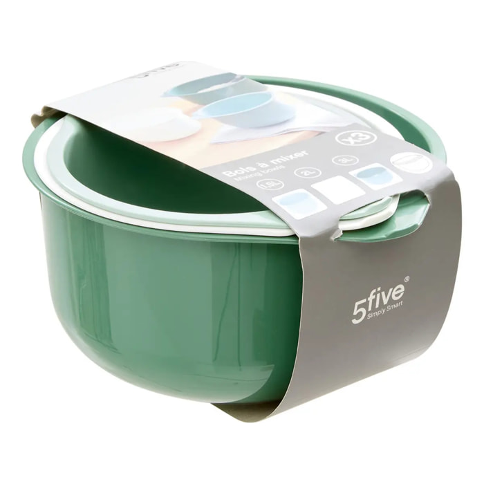 Lot de 3 bols à mixer 1,5L/2L/3L