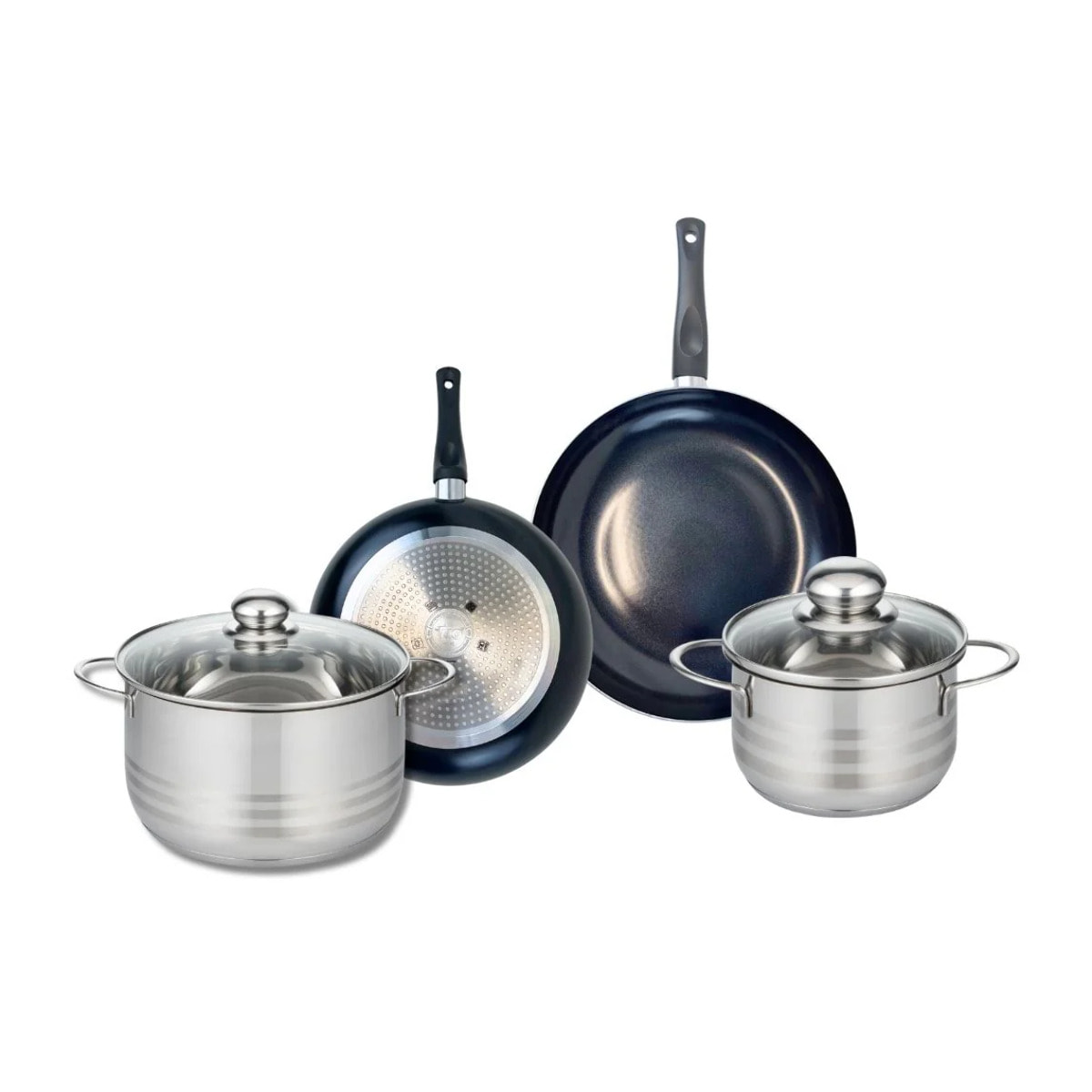 Ensemble de 2 Poêles de cuisson 20 et 24 cm et 2 faitouts 16 et 20 cm Elo Prima Brillant
