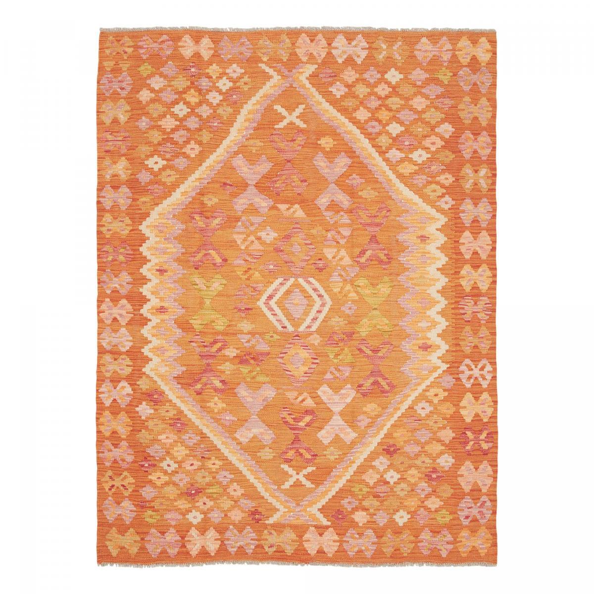 Tapis kilim au motif ethnique, tissé plat en laine naturelle