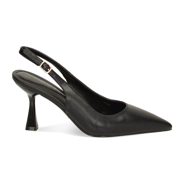 Zapatos de tacón descubierto negros