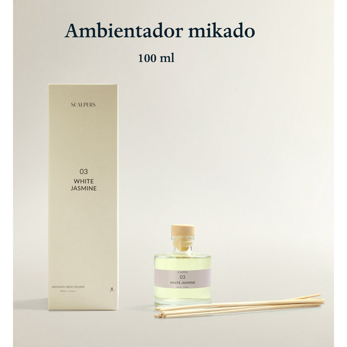 Difusor mikado de 100ml aroma jazmín blanco scalpers
