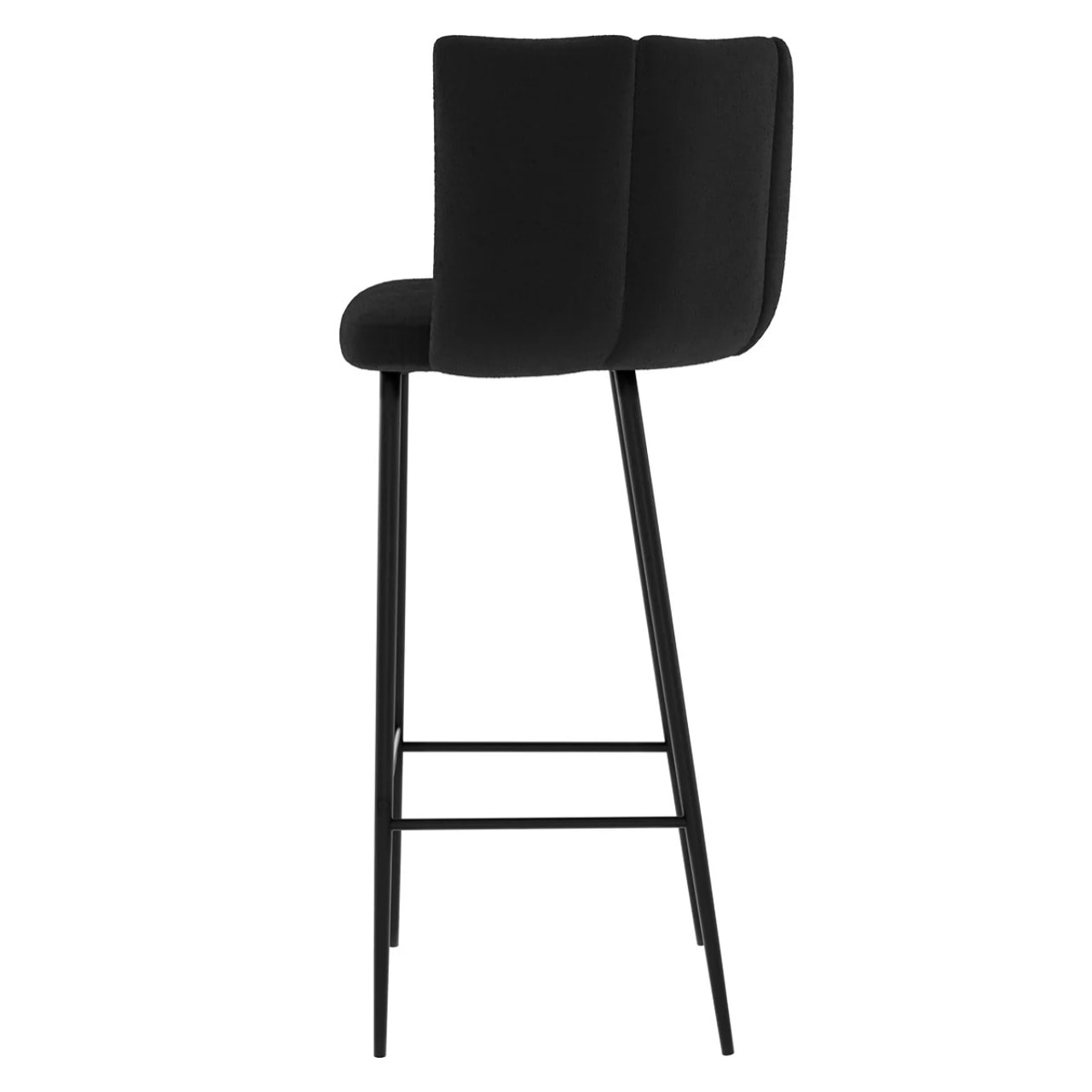 Lot de 2 chaises de bar en velours noir 75 cm - Rosy