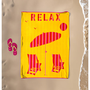 Serviette de plage éponge velours Jacquard - Malta - 140x180cm - 400g/m²