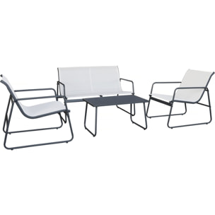 Salon de jardin en métal "Fortaleza" - 4 places - Beige