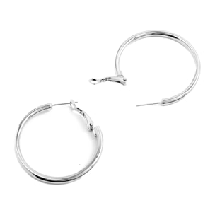 Pendientes de 40mm de diámetro acabados en rodio