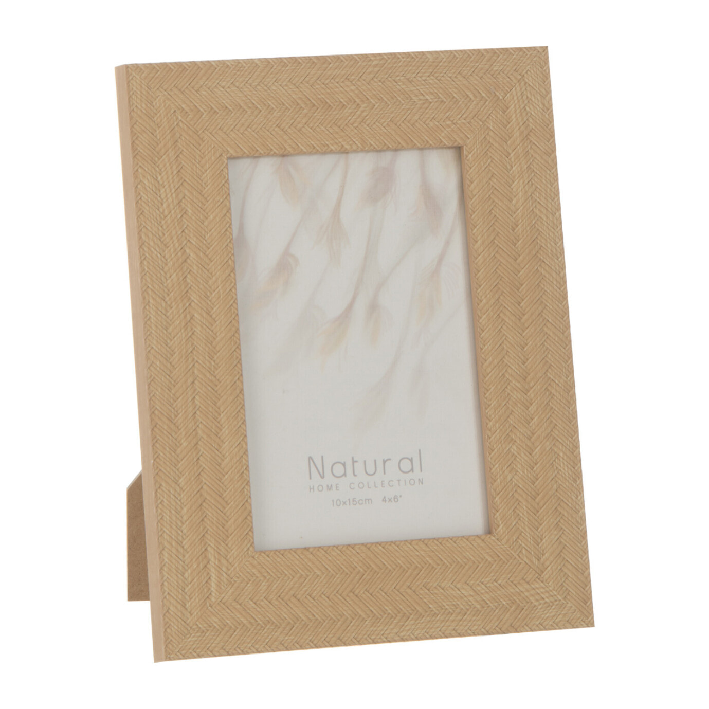 J-Line cadre photo Tissé - bois - beige foncé - 4 pièces