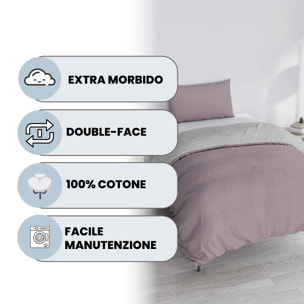 PARURE COPRIPIUMINO NATURAL COLOR SINGOLO - 100% COTONE MADE IN ITALY