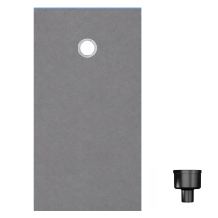 Receveur de douche à carreler 160 x 100 WEDI Fundo Primo rectangle écoulement excentré + bonde horizontale + kit d'étanchéité