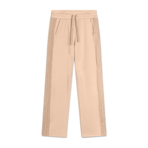 Pantalone lungo in felpa modal con bande a trecce