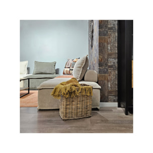 Grand panier H. 42 cm en kubu naturel tressé - EDWIN