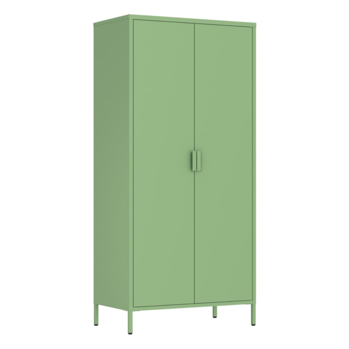 Armadio in metallo 2 ante 80x40x170h cm verde salvia - Pop