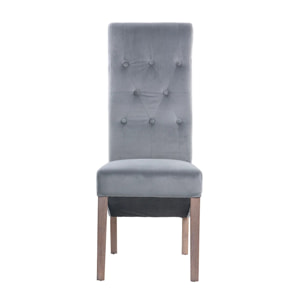 Silla Con Tirador Velvet Capitone Gris 44x58x107cm