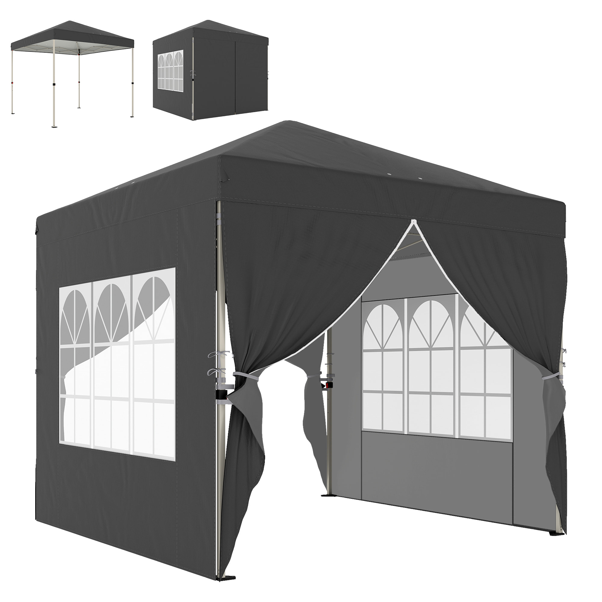 Tonnelle barnum pliable pop-up 2,5x2,5m sacs de lestage et transport inclus