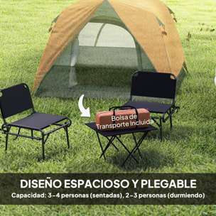 Tienda de Campaña para 2-4 Personas Tienda de Camping Plegable con Puerta Ventanas de Malla Bolsillo Gancho y Bolsa de Transporte Impermeable Fácil Instalación para Senderismo Naranja y Gris
