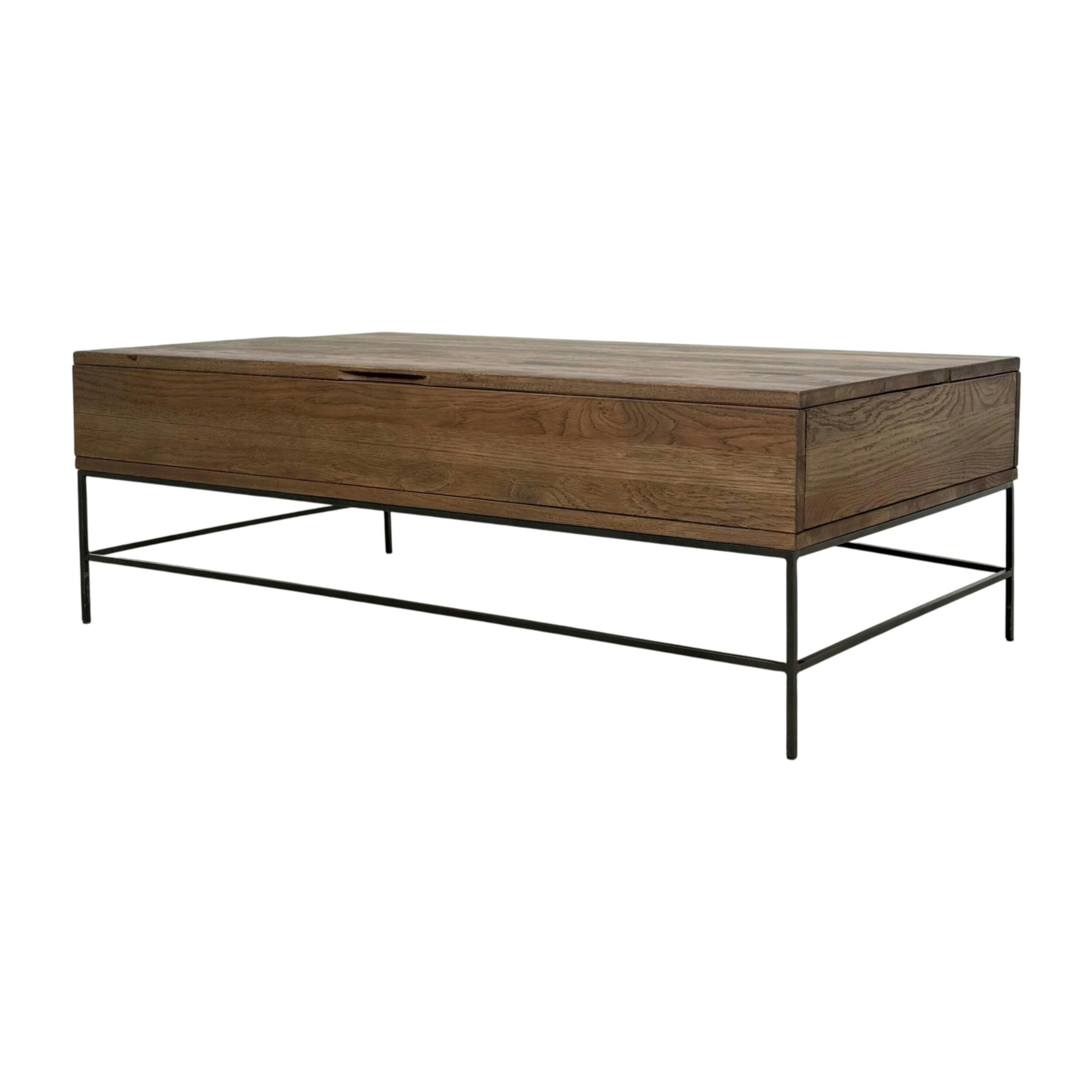 Table basse relevable chêne massif HUDSON