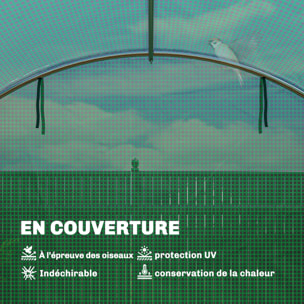 Serre tunnel de jardin - 12 m² - bâche PE 140 g/m² - 2 portes et 8 fenêtres - 295x400x200cm - bâche PE 140 g/m² - vert