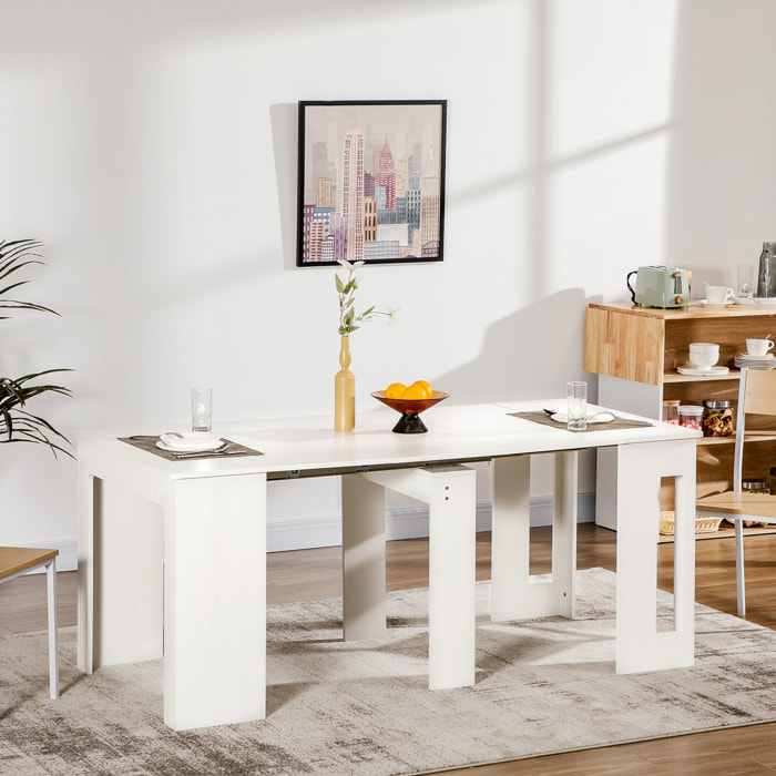 Mesa de Comedor Plegable para 4-6 Personas con Alas Abatibles 180x85x75cm Blanco