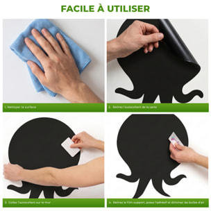 Sticker ardoise tableau noir - stickers muraux adhésif effaçable - SILHOUETTE PIEUVRE