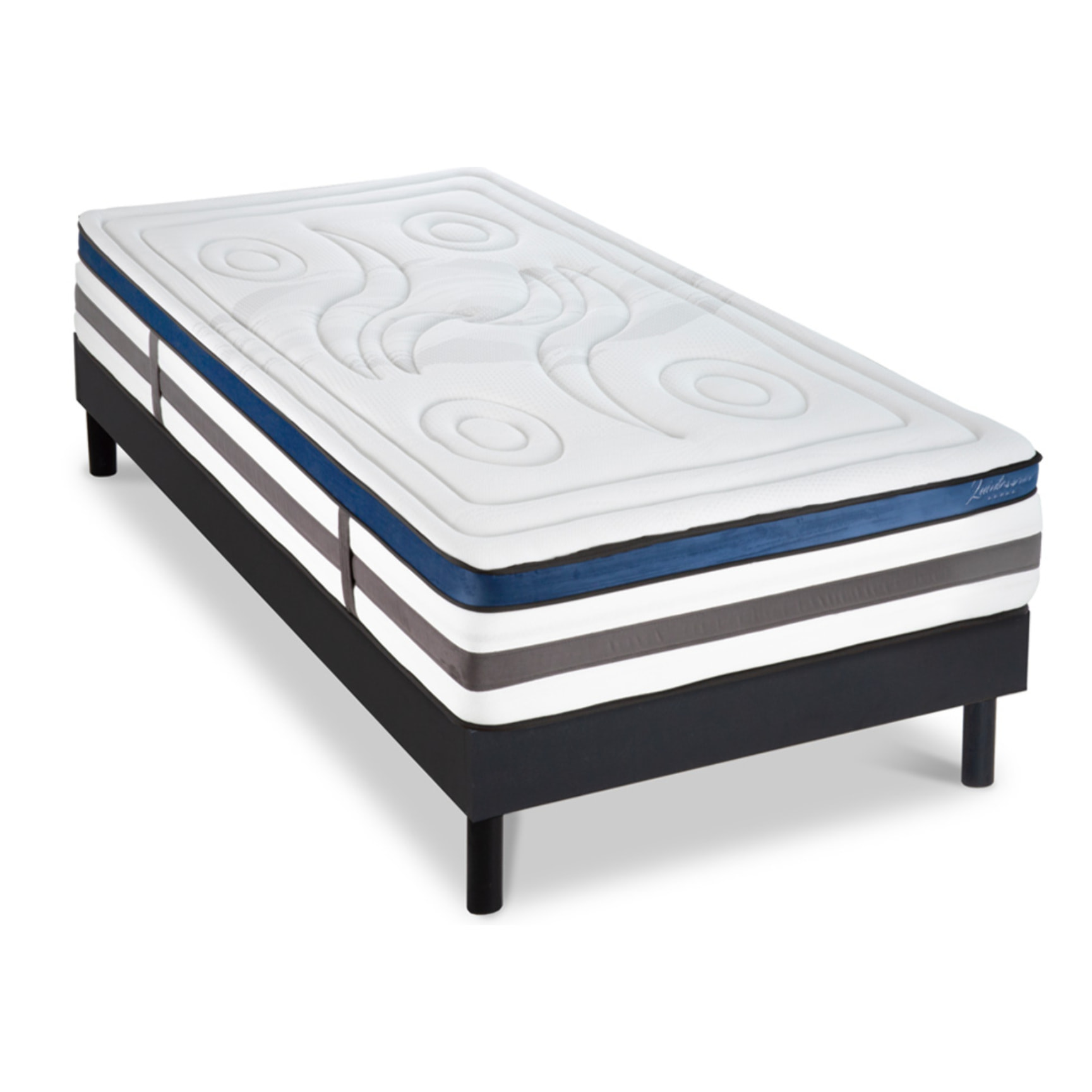 Ensemble Matelas Quintessence mémoire de forme - 30cm + sommier kit bois - 1 place