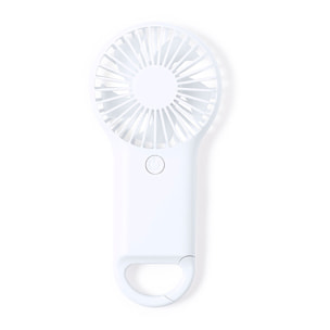 Ventilador portátil con mosquetón integrado y 2 velocidades de uso.