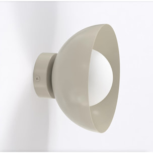 Lampada da parete Bibi in acciaio moka e vetro