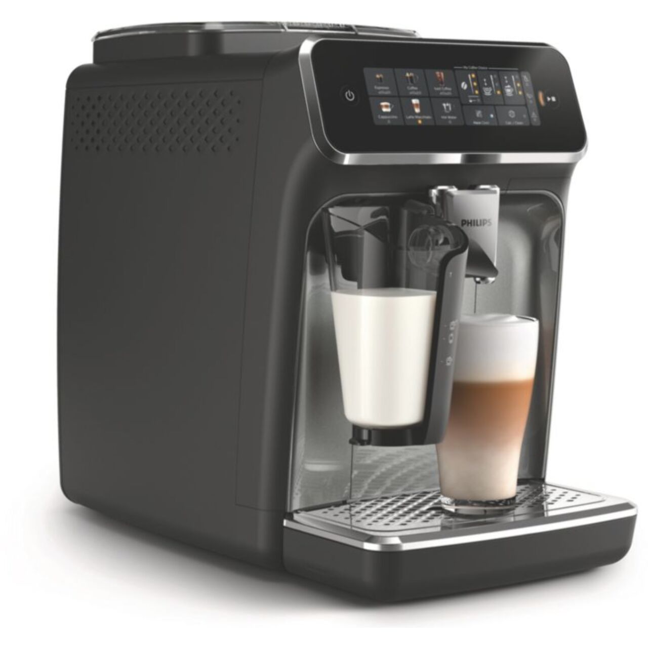 Expresso Broyeur PHILIPS EP3349/70 cafetière à grain LatteGo série 3300, 6 boissons, SilentBrew, Noir