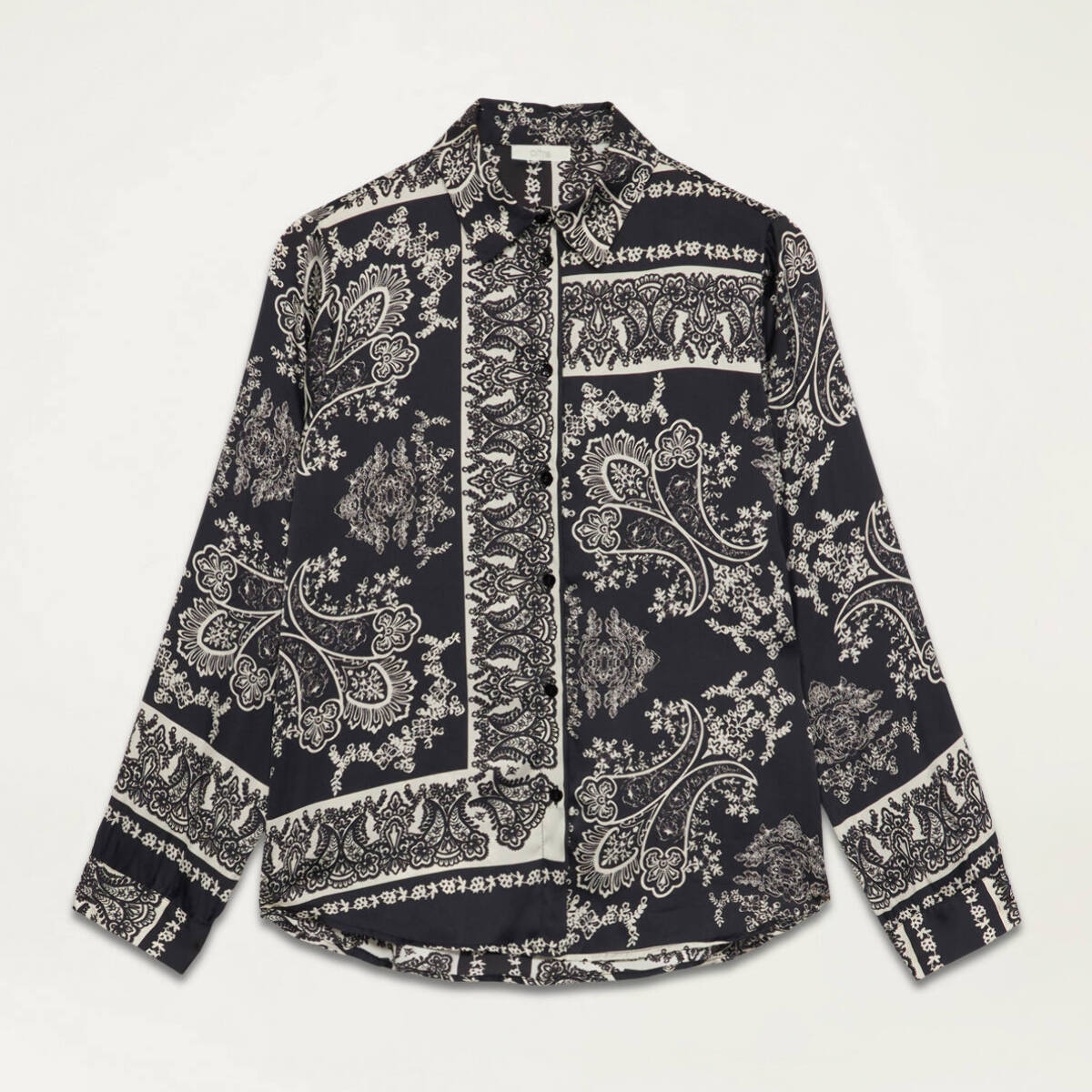 Oltre - Patterned satin shirt - Negro