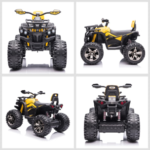 Quad Eléctrico Niños +3 Años 12V con Faros Música Suspensión Retroceso Amarillo