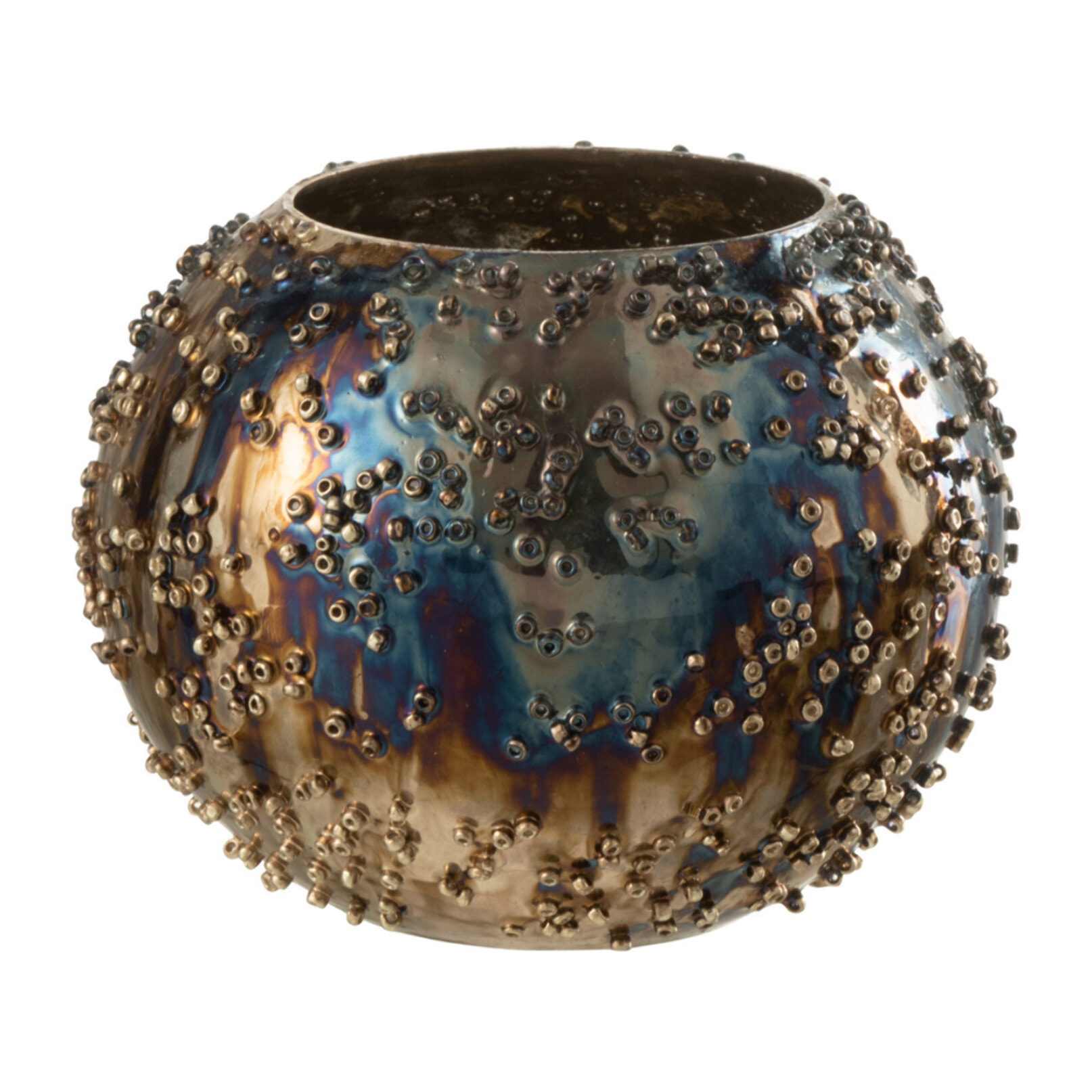 J-Line bougeoir Lise - verre - marron/or - small