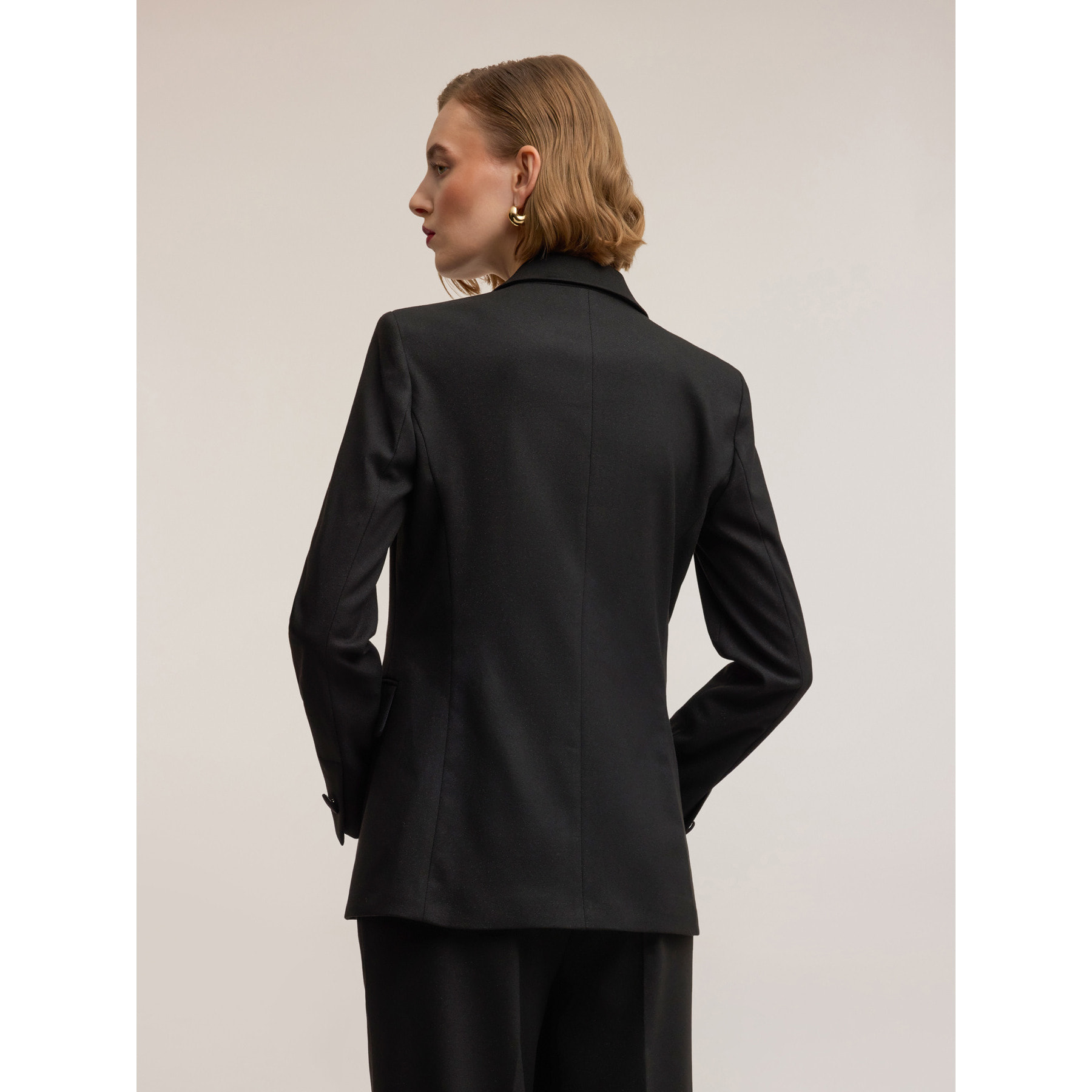 Motivi - Blazer estructurado mezcla lurex Smart Couture - Negro