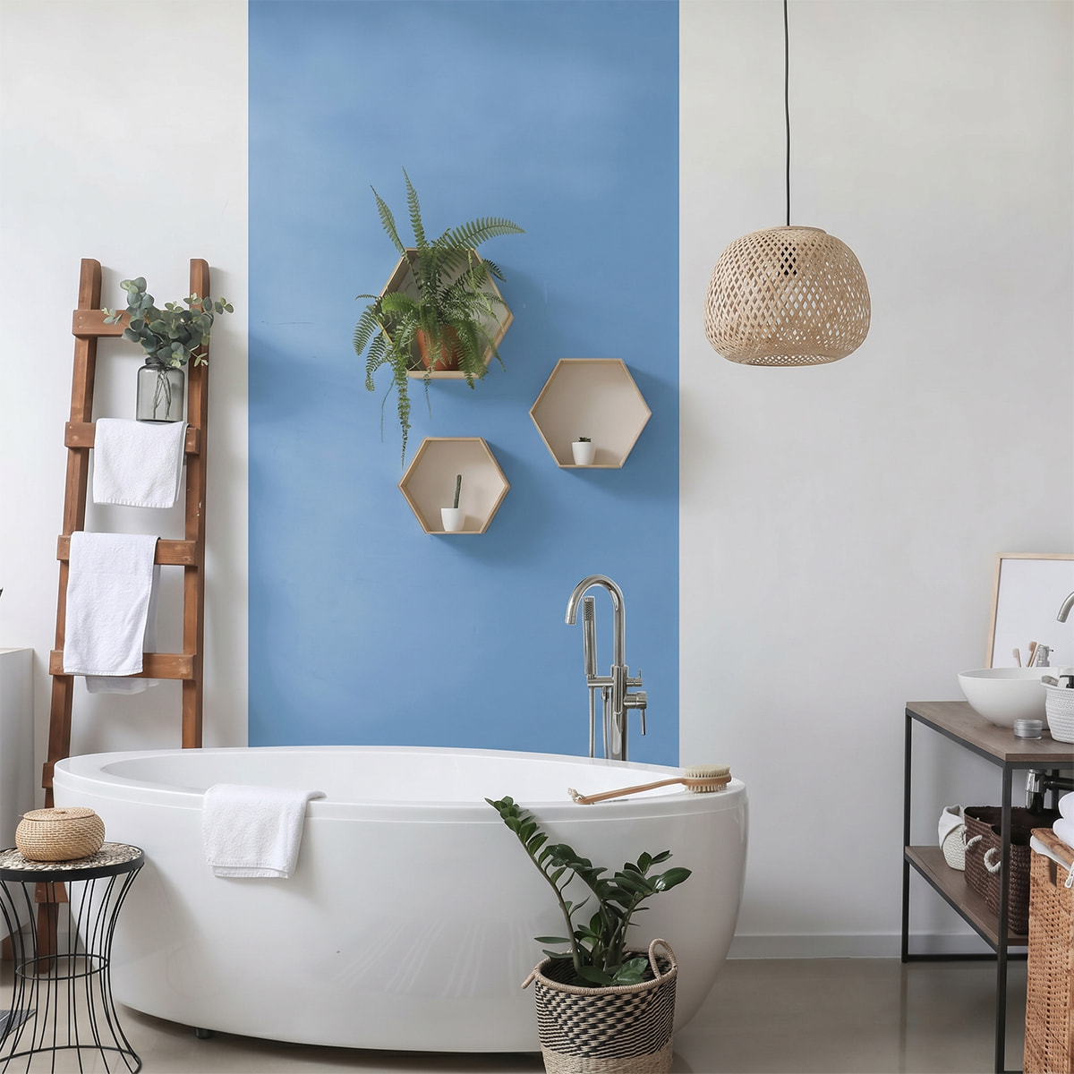 Rouleau adhésif décoratif Vinyle au Mètre - Bleu glace - Sticker Lavable Imperméable Mur Cuisine Meubles