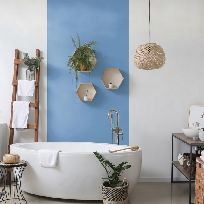 Rouleau adhésif décoratif Vinyle au Mètre - Bleu glace - Sticker Lavable Imperméable Mur Cuisine Meubles