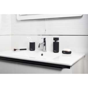 Set d'accessoires Infinitio Distributeur de savon, Porte savon, Gobelet, céramique Noir mat PackSAT-NoirMat