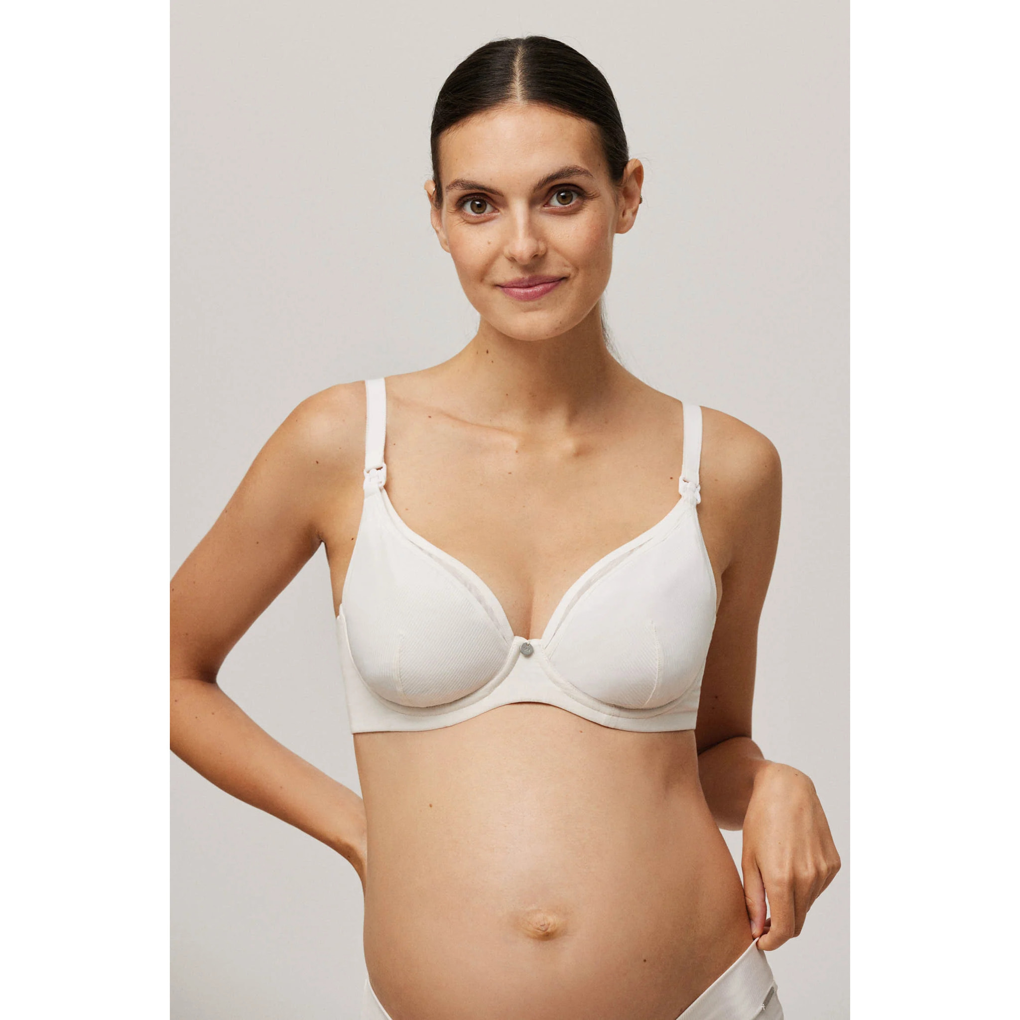 Reggiseno per l'allattamento con ferretto non imbottito color avorio, coppe B, C e D
