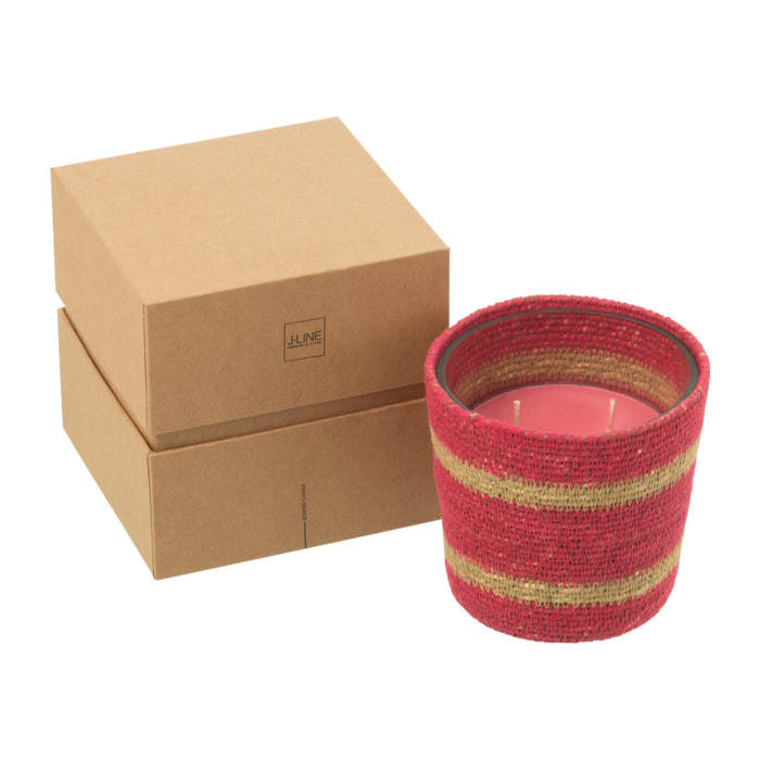 J-Line bougie parfumée Panier - Tender Rose - rose - small - 45H