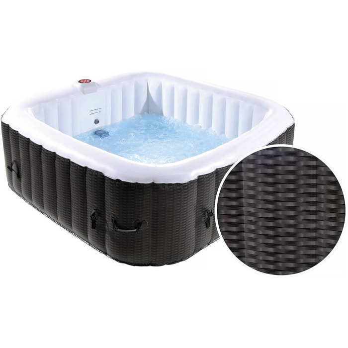 Spa Gonflable Nice en PVC - 6 places - Marron/Crème