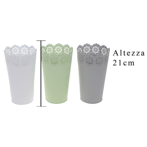 Vaso Orchidea Con Trina. Altezza 21 Cm - Pezzi 6 - 12,5X21X12,5cm - Colore: Incolore - Bianchi Dino - Espositori E Vasi Metallo