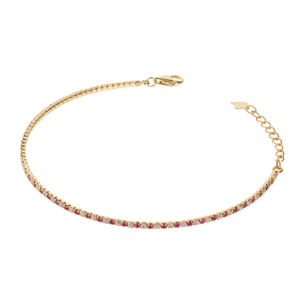 Bracciale Tennis Bicolore Golden con Cubic Zirconia Rosa e Bianche