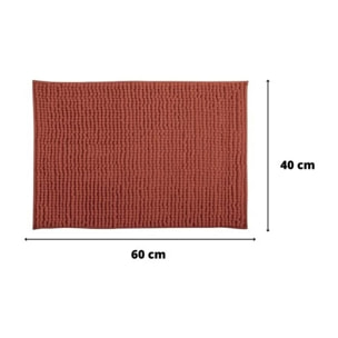 Lot de 2 tapis de bain CHENILLE 40x60 Terracotta MSV