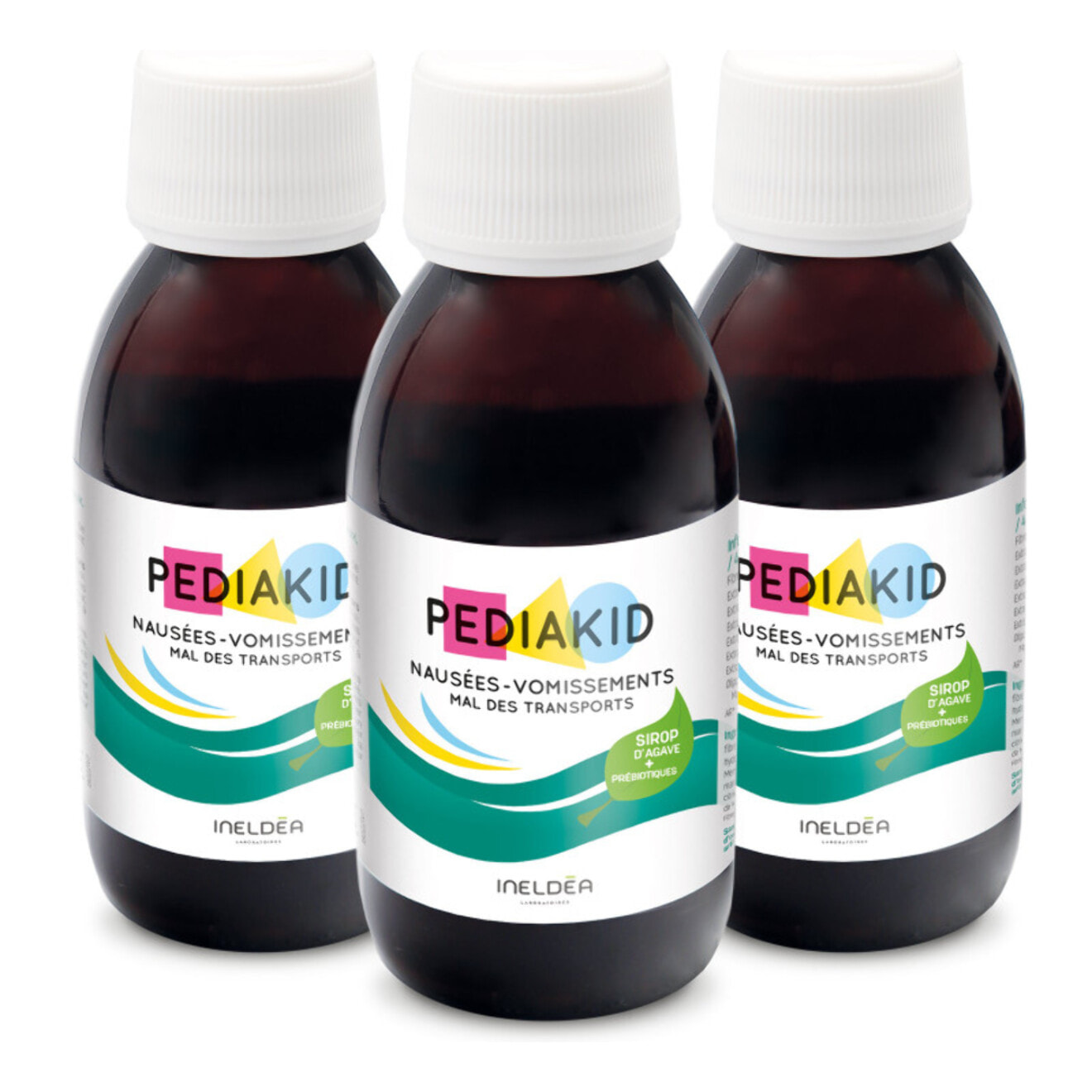 PEDIAKID - Sirop Nausées-vomissements mal des transports - Complément alimentaire à base de plantes - Confort digestif - Contre les nausées & vomissements - Goût citron - Lot de 3 Flacons de 125 ml