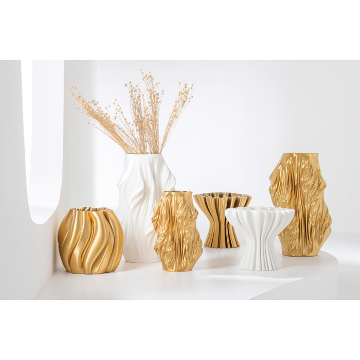 J-Line vase  3D Irréguler - porcelaine - blanc - small - Ø 18 cm