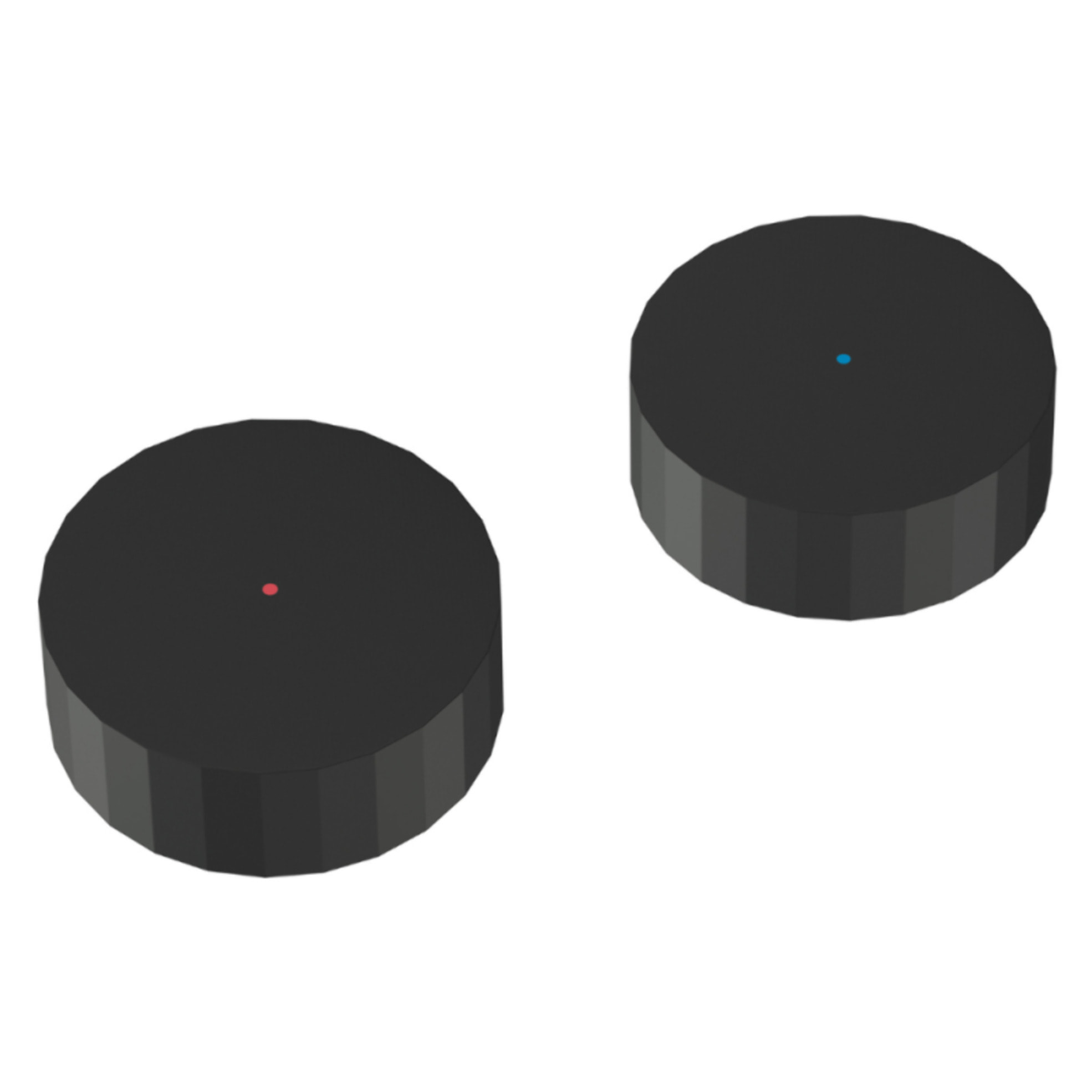 Deux poignées pour mélangeur lavabo Grands Boulevards noir mat