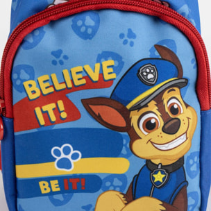 Mochila bandolera paw patrol - color azul - 13x23x7cm - fabricada en poliéster - bandolera infantil con asas ajustables - compartimento principal